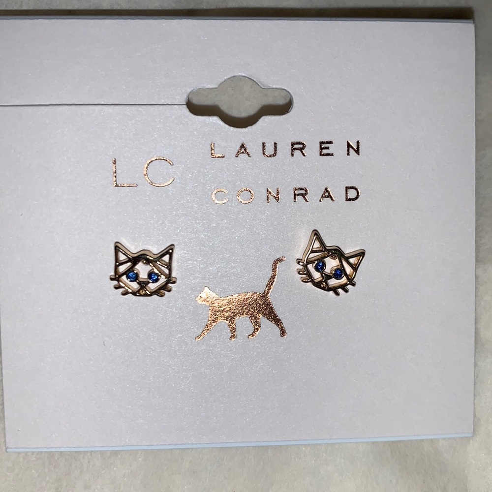 LC Lauren Conrad cat earrings